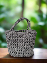 Load image into Gallery viewer, Gray net crochet bag