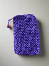 Load image into Gallery viewer, Purple crocheted pouch for eyewear protection