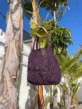 Load image into Gallery viewer, Purple Raffia Crochet Bag | Handmade Shopper Tote | CKKoetter Accessories