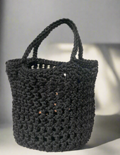 Load image into Gallery viewer, Black net crochet bag