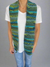 Load image into Gallery viewer, Green blue crochet winter scarf CKKoetter Accessories