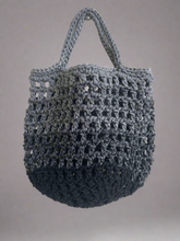 Load image into Gallery viewer, Gray crochet bag on a gray background