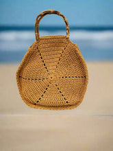 Load image into Gallery viewer, Handmade mustard beach bag