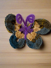Load image into Gallery viewer, Handmade Crochet Butterfly Bag Charm - Purple Beige Blue Mustard - CKKoetter Accessories