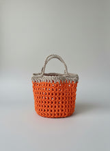 Load image into Gallery viewer, Orange Beige Net Crochet bag