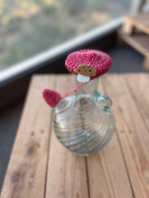 Load image into Gallery viewer, Lebanese Water Jug with a Pink Crochet Cover and a Mushroom