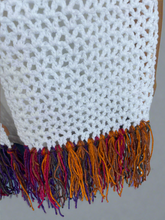 Load image into Gallery viewer, White crochet winter scarf