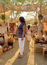 Load image into Gallery viewer, Brown Blue Colorful Crochet Top Lifestyle - Handmade Bohemian Clothing | CKKoetter