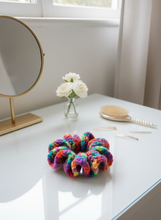 Load image into Gallery viewer, Colorful Crochet Hair Scrunchie Lifestyle