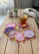 Load image into Gallery viewer, Cotton Crochet Coasters with Pumps Lifestyle