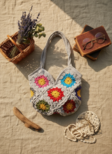 Load image into Gallery viewer, Granny Squares Crochet Bag Lifestyle Front