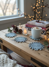 Load image into Gallery viewer, Gray Cotton Coasters Lifestyle 1