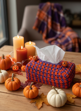 Load image into Gallery viewer, Halloween tissue box cover on decorated table