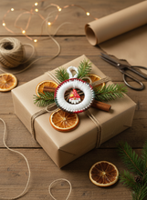 Load image into Gallery viewer, White Crochet Gnome Ornament Gift Topper