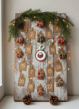 Load image into Gallery viewer, White Crochet Mitten Ornament Advent Display