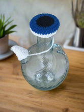 Load image into Gallery viewer, Cotton Crochet “Ibriq” or Water Jug Cover Evil Eye