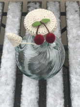 Load image into Gallery viewer, Traditional Lebanese water jug with a crocheted lid with cherries