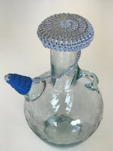 Load image into Gallery viewer, Handmade crocheted water jug lid gray blue