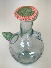 Load image into Gallery viewer, traditional lebanese ibriq with a handmade crochet cover salmon green and purple colours