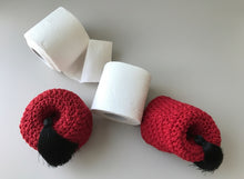 Load image into Gallery viewer, Red Tarboosh crochet toilet paper roll cover