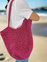 Load image into Gallery viewer, Cotton Crochet Net Summer Bag - Lightweight Beach Tote | CKKoetter Accessories
