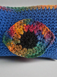Blue Shimmery Crochet Bag with a Protection Eye | CKKoetter Accessories