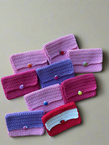 crochet kids wallet ladybug button