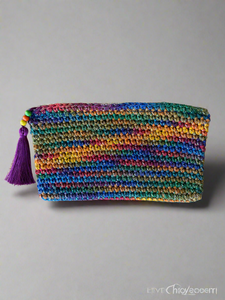 Colorful Crochet Pouch with Zipper & Tassel | CKKoetter Accessories