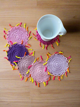 Load image into Gallery viewer, Funky Cotton Crochet Coasters with Tricolor Pumps - CKKoetter Accessories
