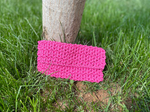 Pink Polyester Crochet Clutch | CKKoetter Accessories