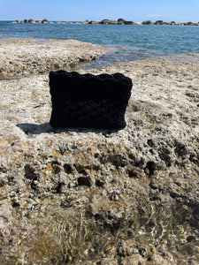Black Shimmery Cotton Crochet Clutch | CKKoetter Accessories