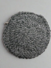 Load image into Gallery viewer, gray round velvet crochet glasses cover 
