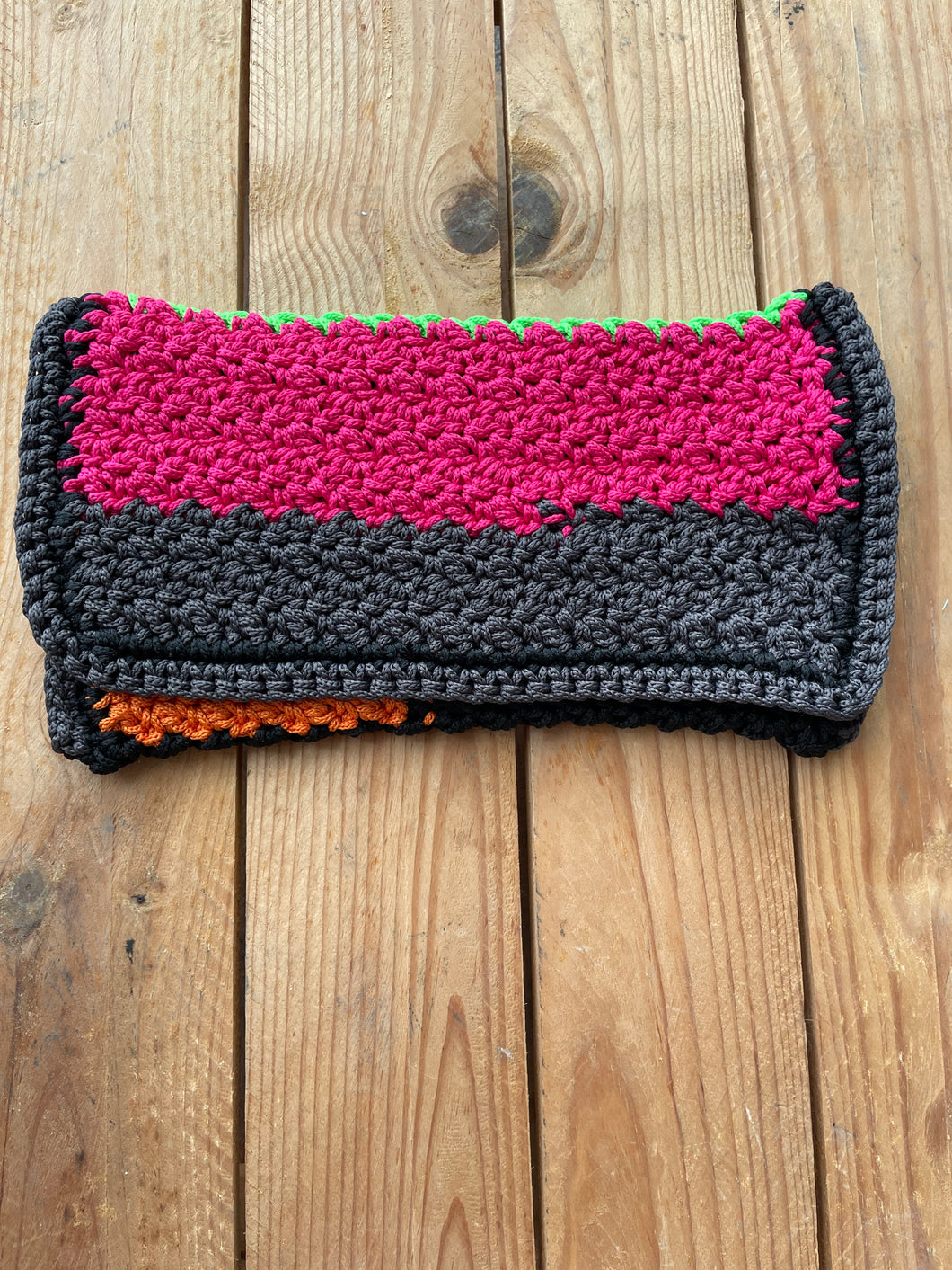 Multicolored Crochet Clutch