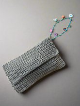 Load image into Gallery viewer, Handmade Crochet Clutch with Charm Enamels Handle - CKKoetter Accessories
