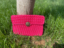 Load image into Gallery viewer, Pink Polyester Crochet Clutch with a Golden Button | CKKOETTER Accessories
