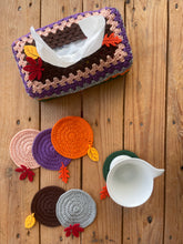 Load image into Gallery viewer, Autumn Cotton Crochet Coasters &amp; Tissue Box Cover - CKKoetter Accessories

