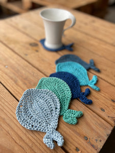 6 Fish Cotton Crochet Coasters - Handmade by CKKoetter Accessories