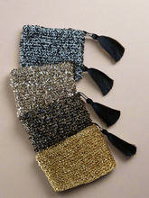 Load image into Gallery viewer, Raffia Crochet Pouches with Black Tassel - CKKoetter Accessories
