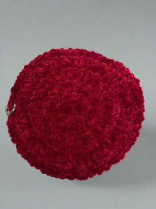 Round Red Velvet Crochet Glasses Cover 