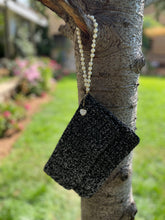 Load image into Gallery viewer, Handmade crochet clutch with removable pearl handle - bohemian style
