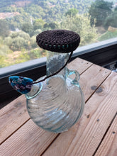 Load image into Gallery viewer, Water Jug with a crochet cover brown and blue
