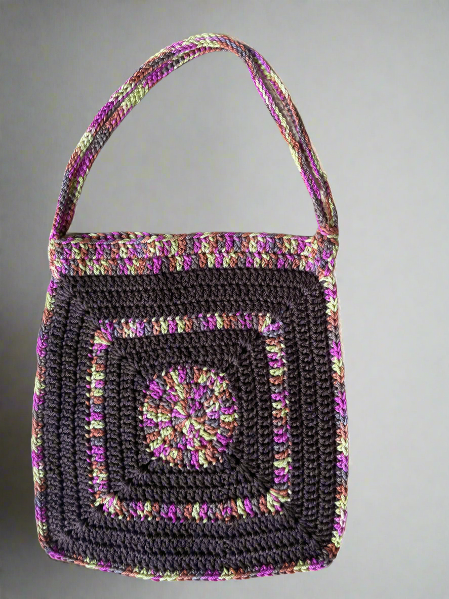 Handmade Granny Square Crochet Bag with Handles | CKKoetter Accessories