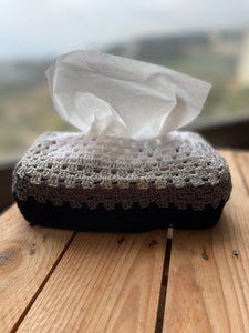 Cotton Crochet Tissue Box Cover White Gray Black| CKKoetter Accessories