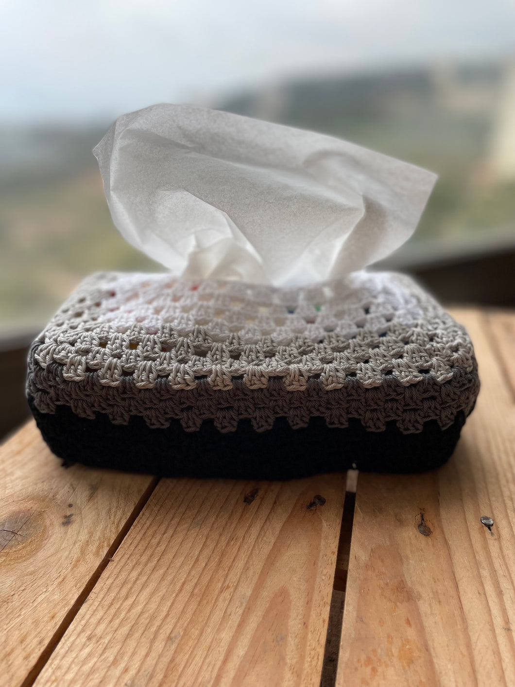 Cotton Crochet Tissue Box Cover White Gray Black| CKKoetter Accessories