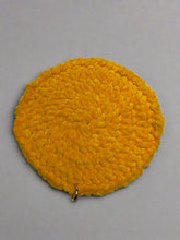 Load image into Gallery viewer, Round yellow velvet crochet glasses cover 
