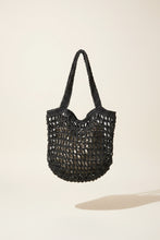 Load image into Gallery viewer, Black Raffia crochet net shoulder bag 
