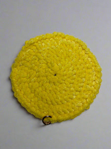 Yellow velvet crochet glasses cover 