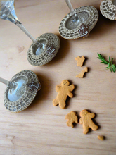 Load image into Gallery viewer, Gingerbreadman wine glass coasters
