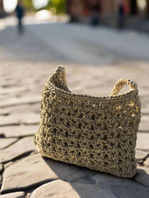 Load image into Gallery viewer, Gold supra crochet evening bag 
