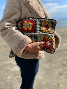 Winter Crochet Granny Squares Bag